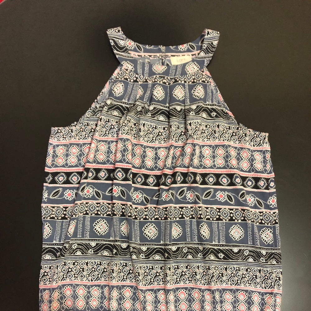 High Neck Multi Color Sleeveless Blouse